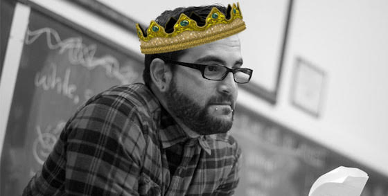 Mark Oshiro in a photoshopped crown
