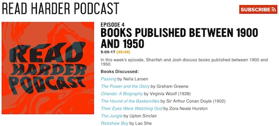 Screengrab of the Read Harder podcast page showing the new Subscribe button