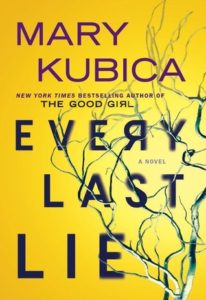 Every Last Lie book cover: yellow background with leafless tree branch