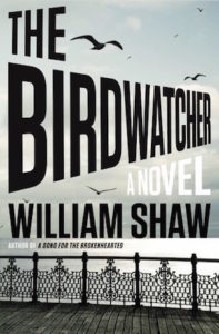 The Birdwatcher novel cover railed dock on ocean view
