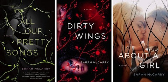collage of the covers of Sarah McCarry's Metamorphoses trilogy