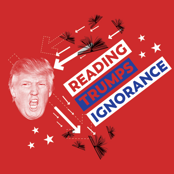 alternate version of the Reading Trumps Ignorance shirt