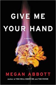 Give Me Your Hand cover image: black background with yellow rose on fire