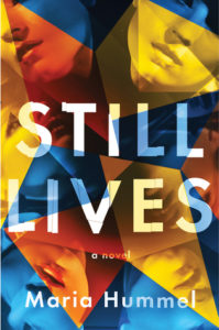 cover image: a young white woman's face mirrored around the cover with different shapes of color painted over