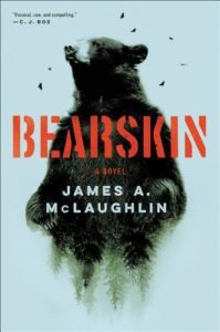 cover image: blue background with a black bear from head to waist and the waist fades into forest trees