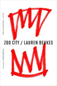 cover image: white background with red thick drawns lines like animal teeth around the title