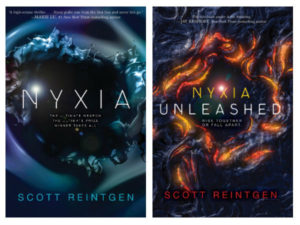 a compound image of the covers of both Nyxia and Nyxia Unleashed