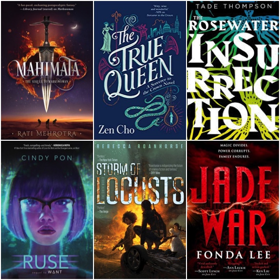 collage of the covers of the first six books mentioned