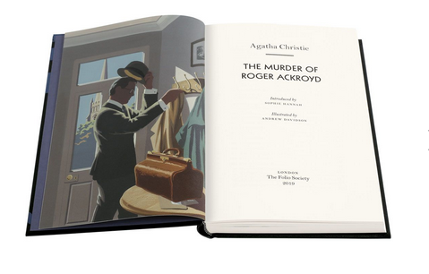 image of opening page of folio society's The Murder of Roger Ackroyd 