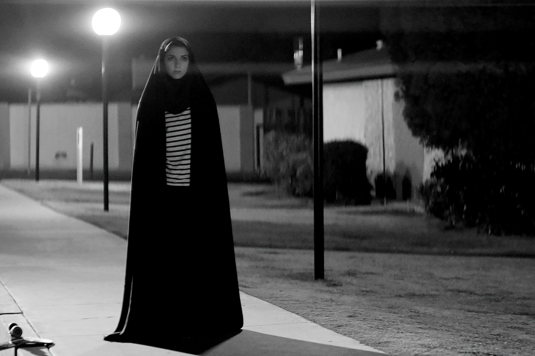 Still from Ana Lily Amirpour's 2014 vampire spaghetti western, A Girl Walks Home Alone at Night.