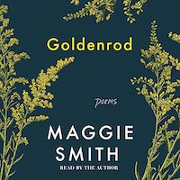 A graphic of the cover of Goldenrod, which features a greenish blue background with goldenrod