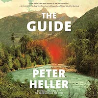 A graphic of the cover of The Guide by Peter Heller