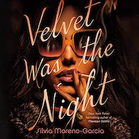 A graphic of the cover of Velvet Is the Night