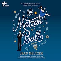 A graphic of the cover of The Matzah Ball by Jean Meltzer