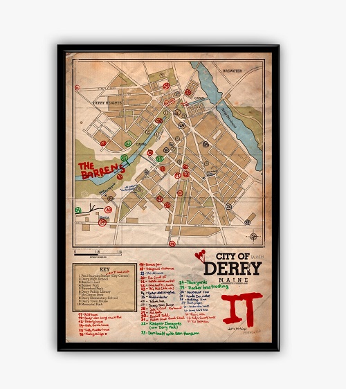 Wall Print of Derry from Stephen King's It