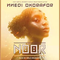 A graphic of the cover of Noor by Nnedi Okorafor