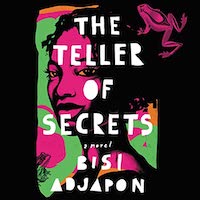 A graphic of the cover of The Teller of Secrets by Bisi Adjapon
