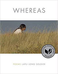 A graphic of the cover of Whereas by Layli Long Soldier