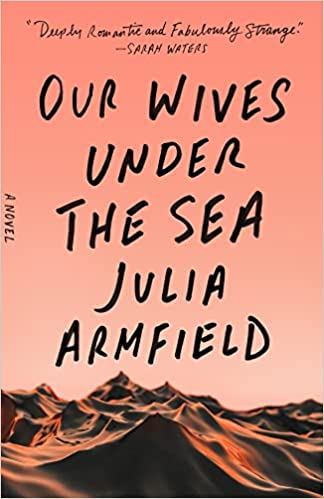 cover of Our Wives Under the Sea by Julia Armfield, showing the sandy bottom of the ocean bathed in pink light