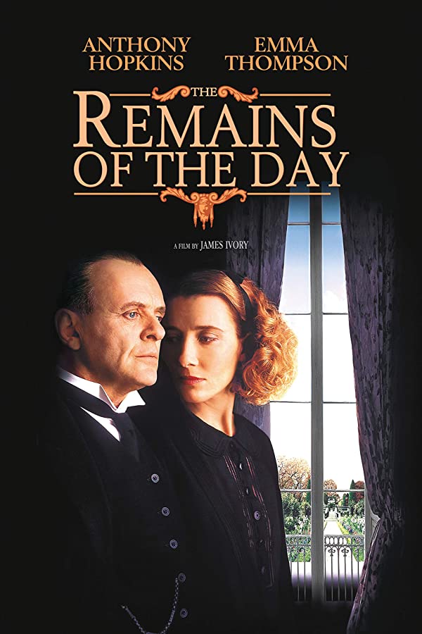 movie poster for the remains of the day featuring emma thompson and anthony hopkins
