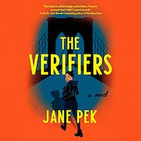 A graphic of the cover of The Verifiers by Jane Pek