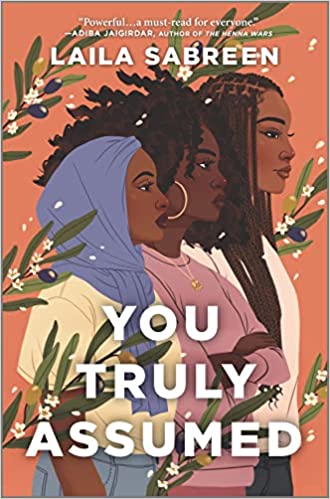 cover of You Truly Assumed by Laila Sabreen; illustration of three young Black women, one wearing a headscarf