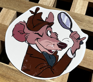 a sticker of Basil the Great Mouse Detective