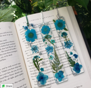 blue-pressed-flower-bookmarks