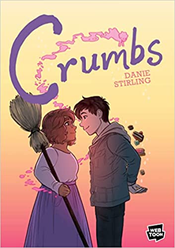 cover of Crumbs by Danie Stirling; illustrations of a young Black woman leaning in to kiss a person with short dark hair 