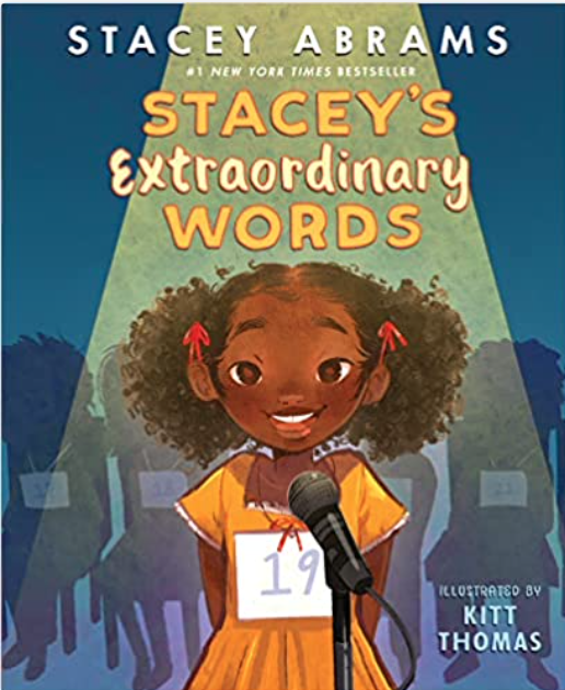 cover of Stacey's Extraordinary Words by Stacey Abrams, illustrated by Kitt Thomas 