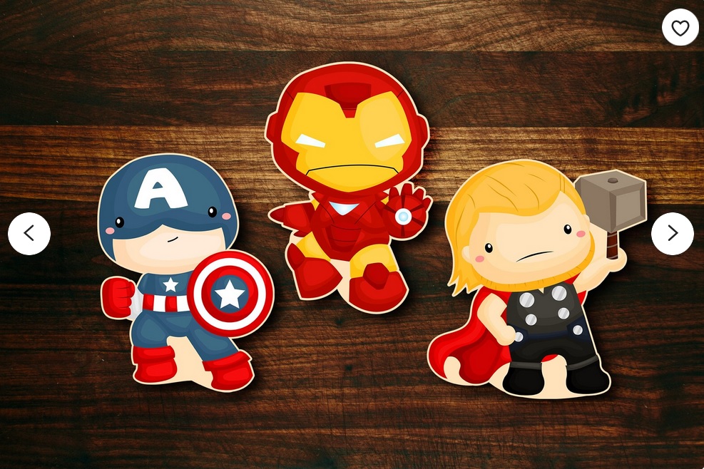 Cookie cutters shaped like Captain America, Iron Man, and Thor
