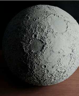 A hand-painted moon replica