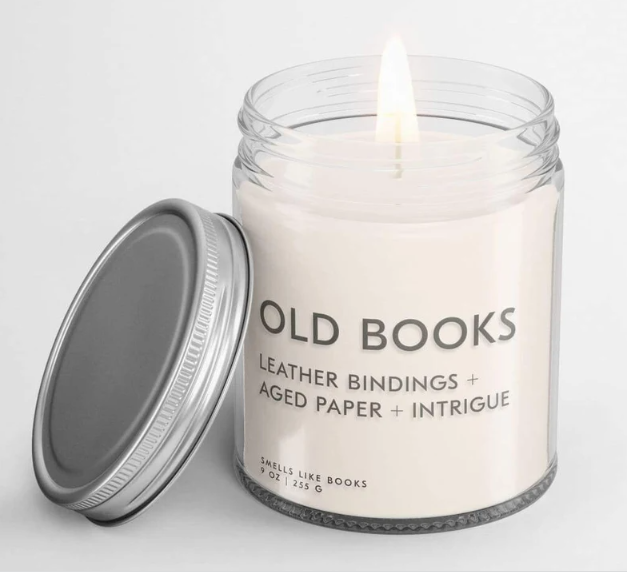 Old Books Candle from Smells Like Books on Etsy