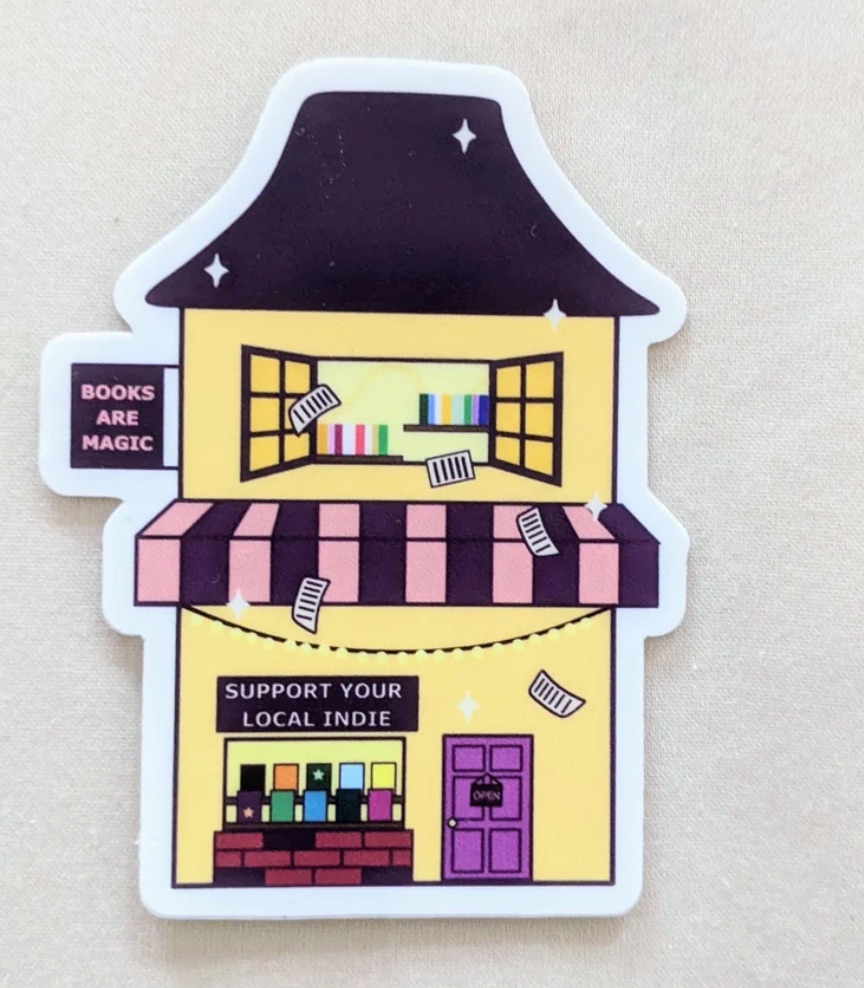 support indie bookstores sticker