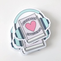a picture of the audiobook sticker that says audiobook enthusiast