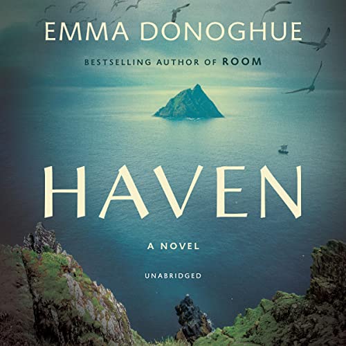 A graphic of the cover of Haven by Emma Donoghue