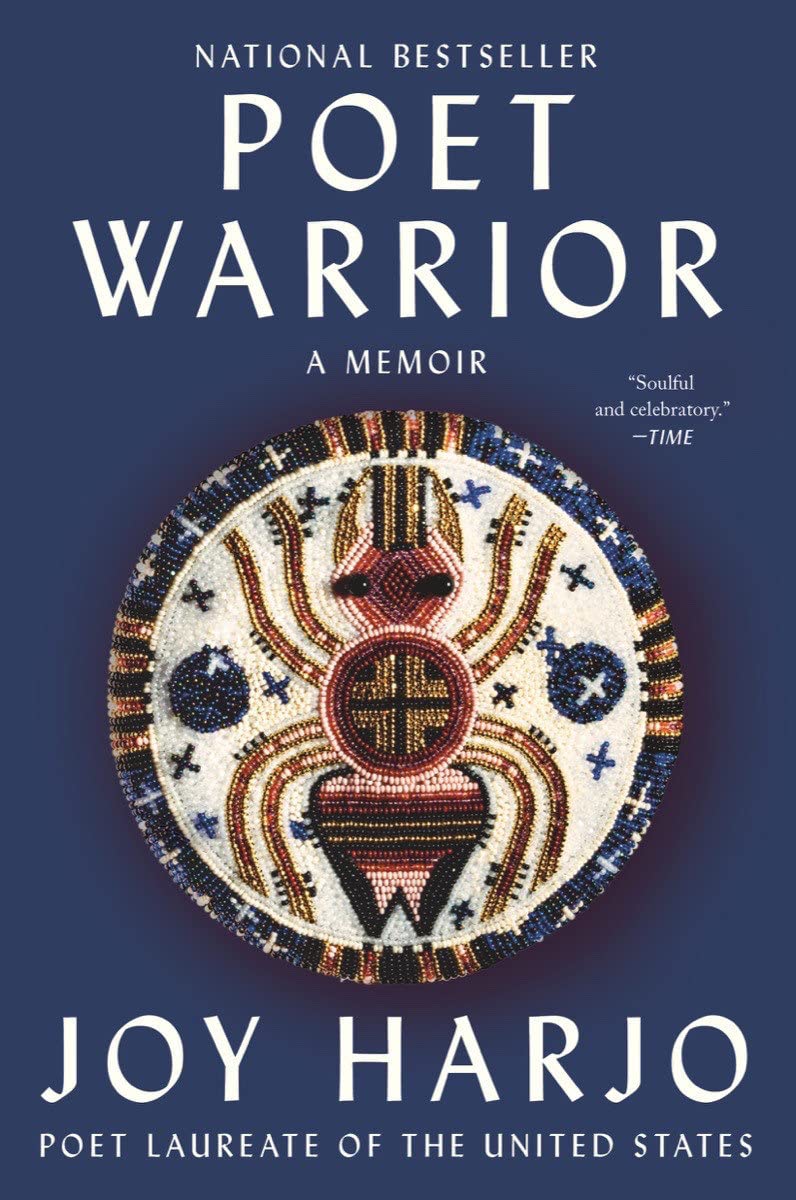 A graphic of the cover of Poet Warrior and Joy Harjo