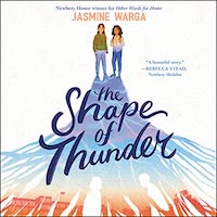 A graphic of the cover of The Shape of Thunder by Jasmine Warga