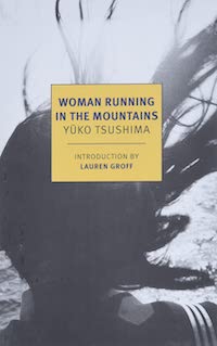 A graphic of the cover of Woman Running in the Mountains by Yūko Tsushima