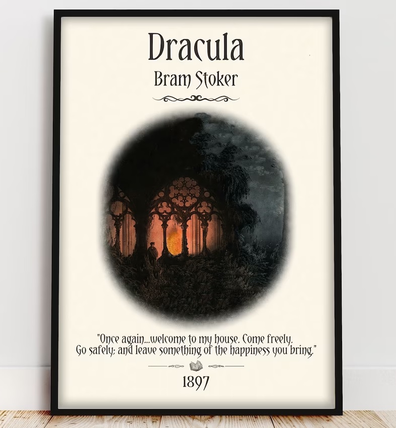 dracula literary print by beyondtheshelfshop