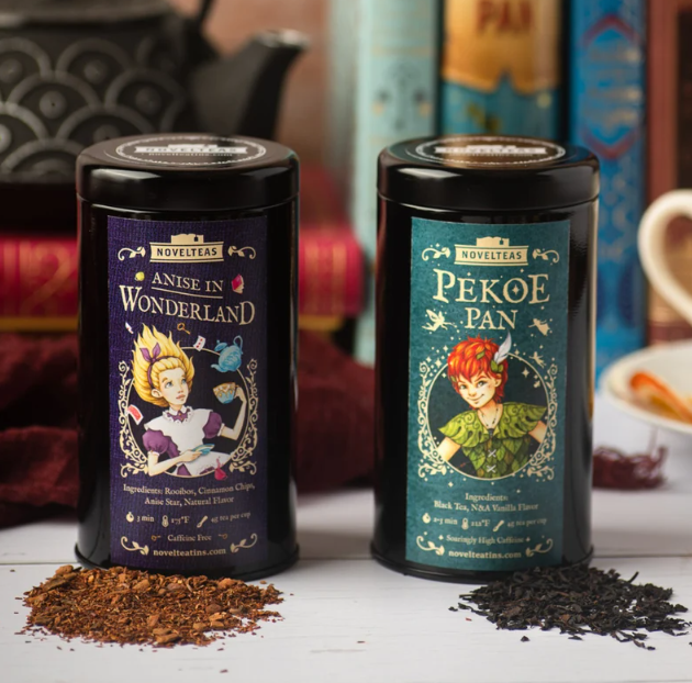 Novel Tea Storybook Tins from Etsy, source: https://www.etsy.com/listing/1098438039/storybook-tea-gift-set-alice-in