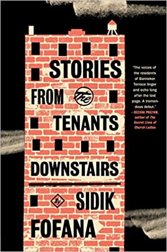 cover of Stories from The Tenants Downstairs by Sidik Fofana; illustration of a brick apartment building