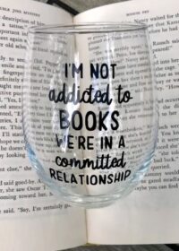 picture of book wine glass