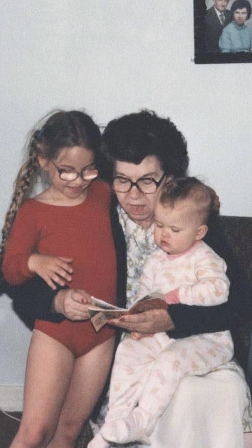 Reading with my grandmother and sister, The Kids are All Right