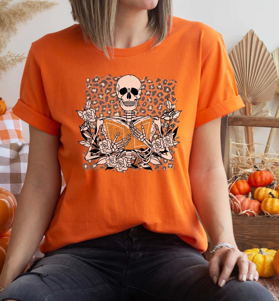 skeleton book tee