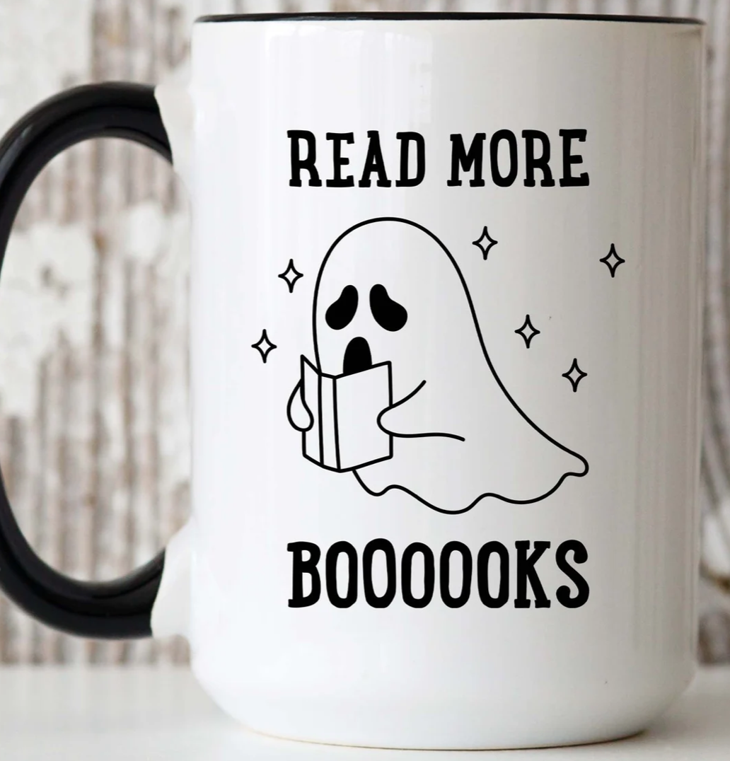 Mug with a Ghost Reading