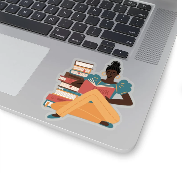 Girl Reading Book Sticker