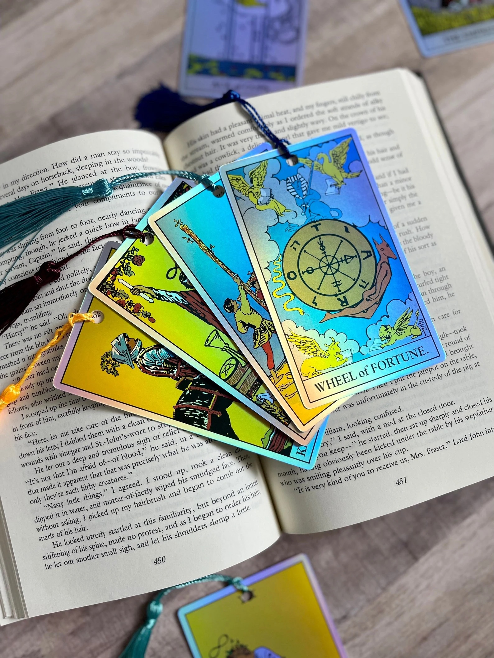 A photo of Tarot Card Book Marks with Tassels
