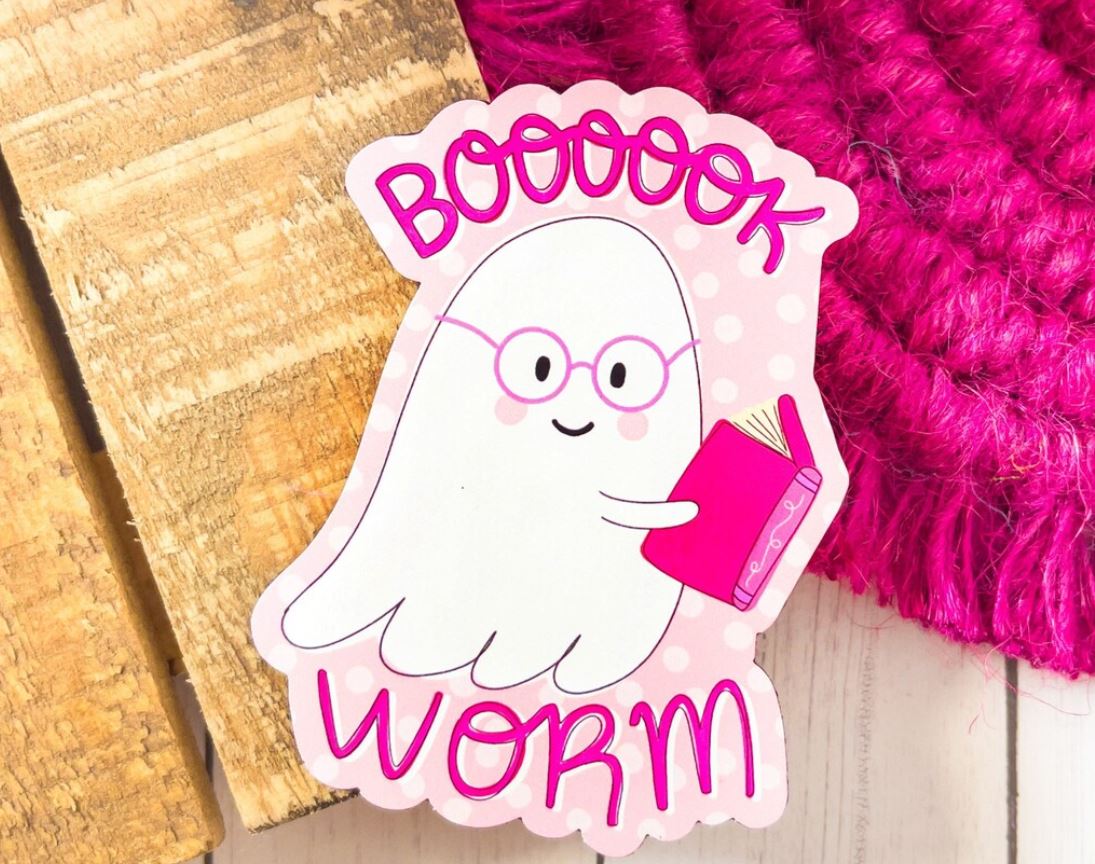 Bookwork Ghost Magnet by EmilyCromwellDesigns