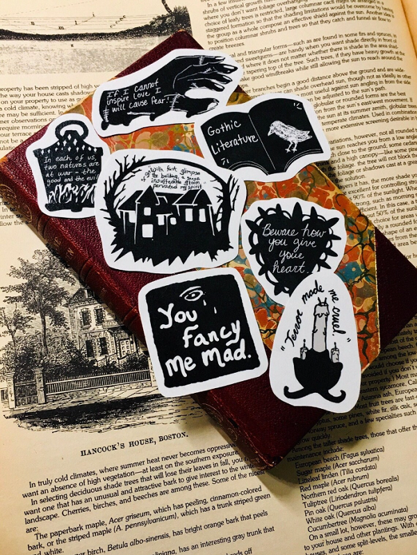 gothic literature stickers by bookishstickerclub